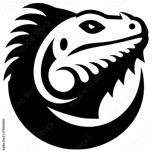 Iguana head silhouette