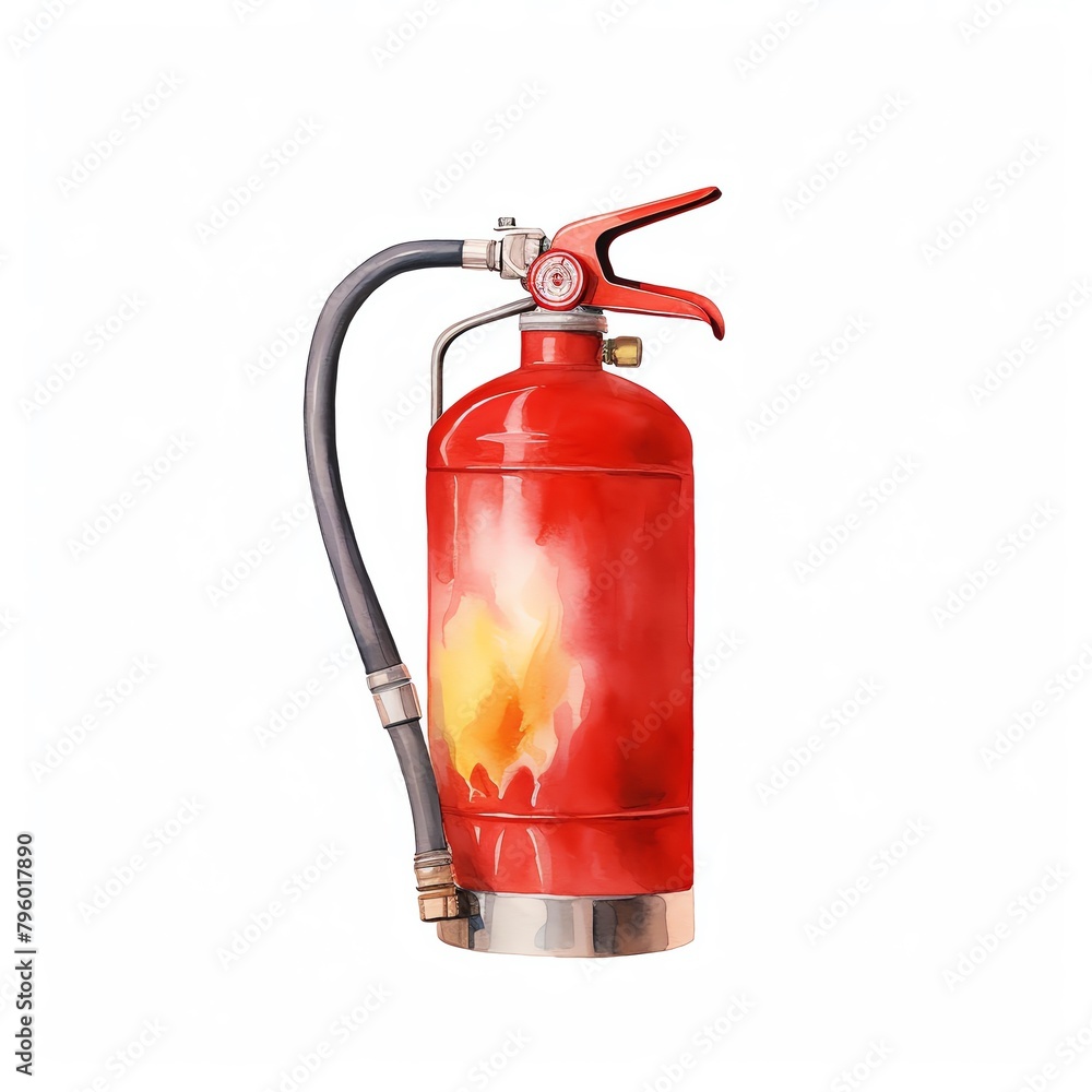 Obraz premium Fire extinguisher, red fire extinguisher