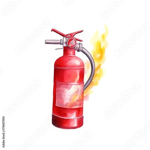 Fire extinguisher, red fire extinguisher