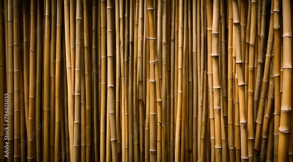 Eco Aesthetic Natural Bamboo Stems Forming a Wall Eco Aesthetic Natural Bamboo Stems Forming a Wall