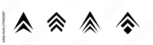 Moving up arrow signs – Set of modern click cursor icons – Isolated simple arrow pointers