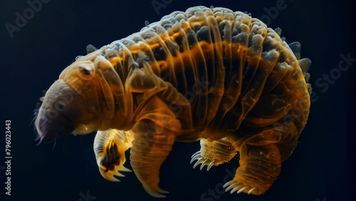 A crosssectional view of a water bear highlighting its ability to survive extreme conditions due to its welldeveloped digestive nervous . AI generation. photo