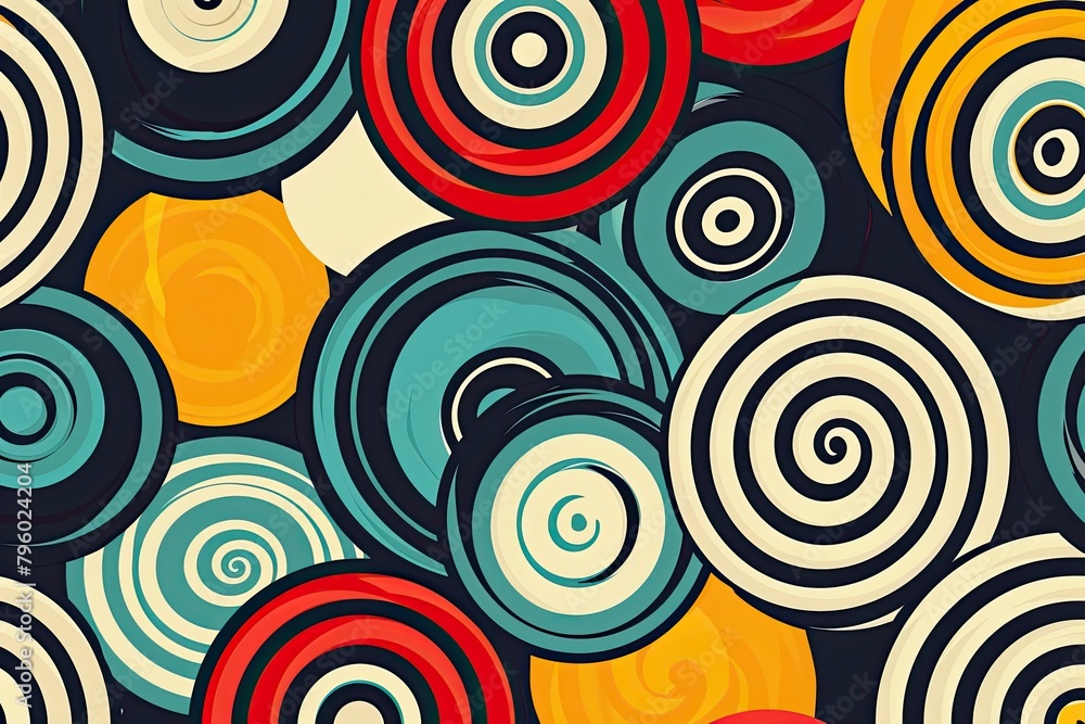 Vector seamless pattern with concentric circles. Geometric abstract background Vector seamless pattern with concentric circles. Geometric abstract background