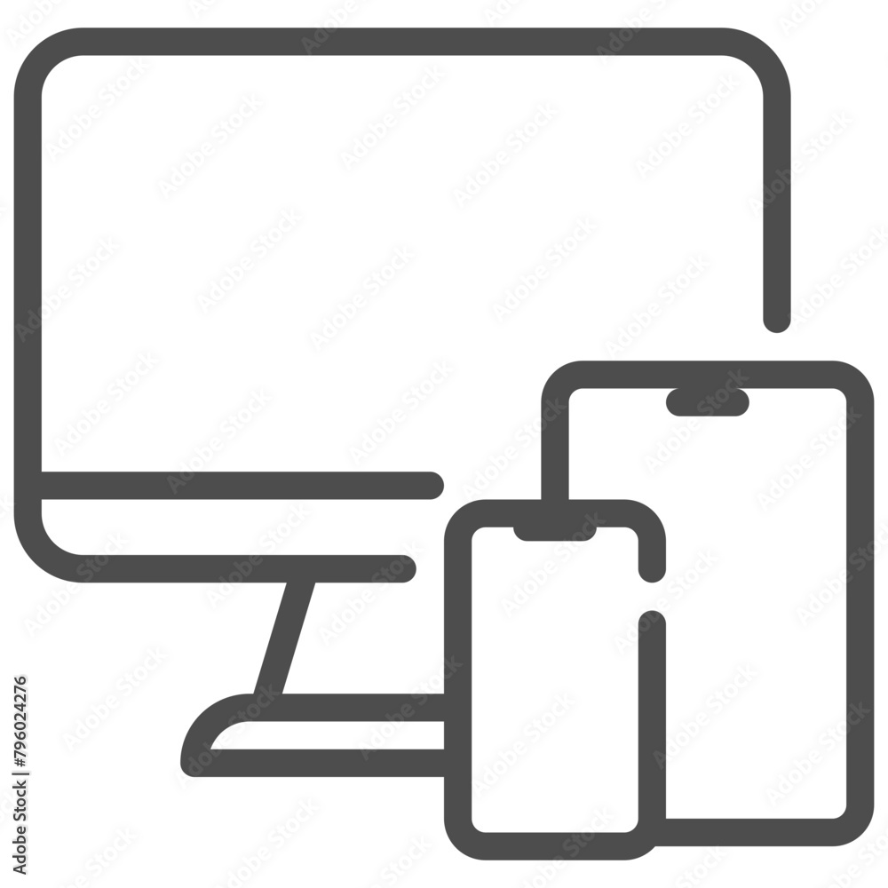 Device outline icon on white background Device outline icon on white background