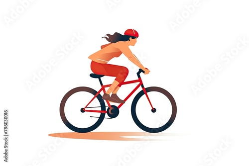 Female Mountain Biker in Dynamic Pose