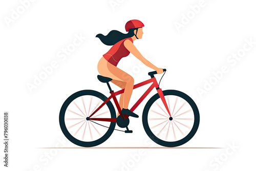 Woman Cycling on A Sleek Red Road Bike