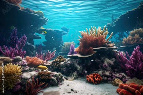Colorful Coral Reef with Marine Life