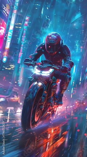 Merge the thrill of extreme sports with a vision of the future using a color palette of electric blues, pulsating reds, and shimmering silvers to convey a sense of speed and innovation within a high-t