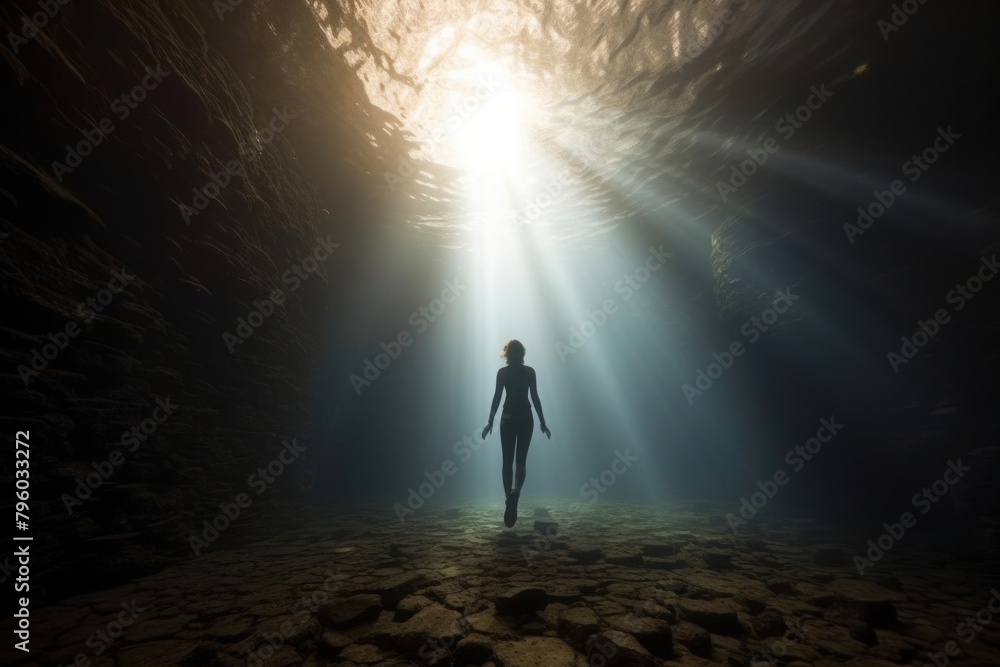 Scuba diving light underwater outdoors Scuba diving light underwater outdoors