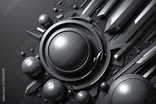 Futuristic Monochrome Geometry with Dynamic Spheres, Background