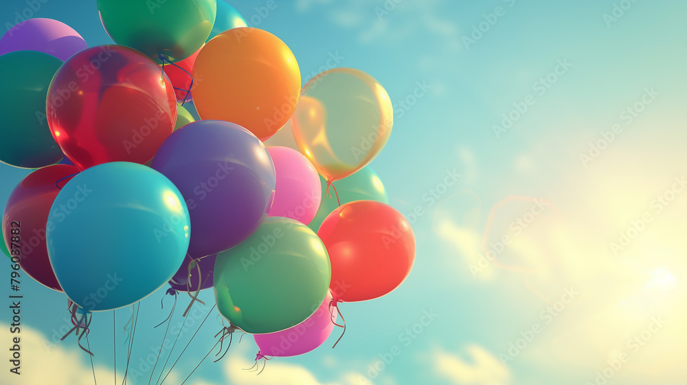 Colorful Balloons in the Sky