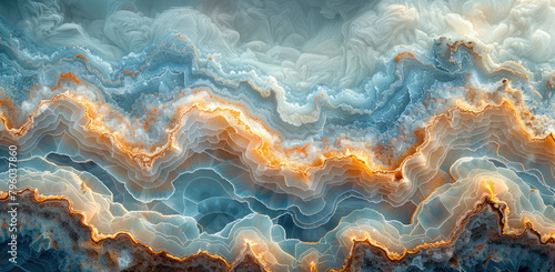 Abstract colorful clouds background, beautiful abstract background with orange and blue sky. Created with Ai