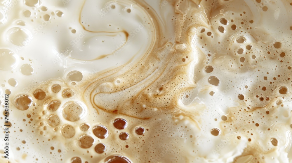 Coffee foam with bubbles. Abstract background.