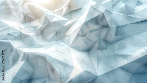  Abstract white paper background with polygonal shapes, in the style of origami. Created with Ai