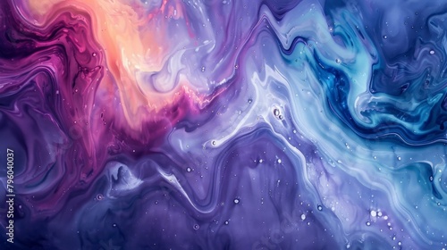 Close-up of purple and blue liquid painting