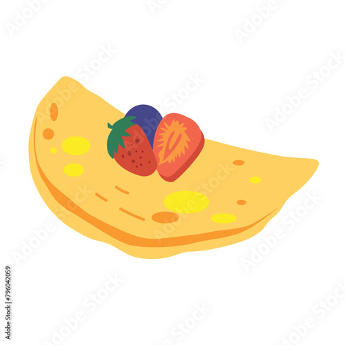 Flat folded bread vector illustration isolated on white background