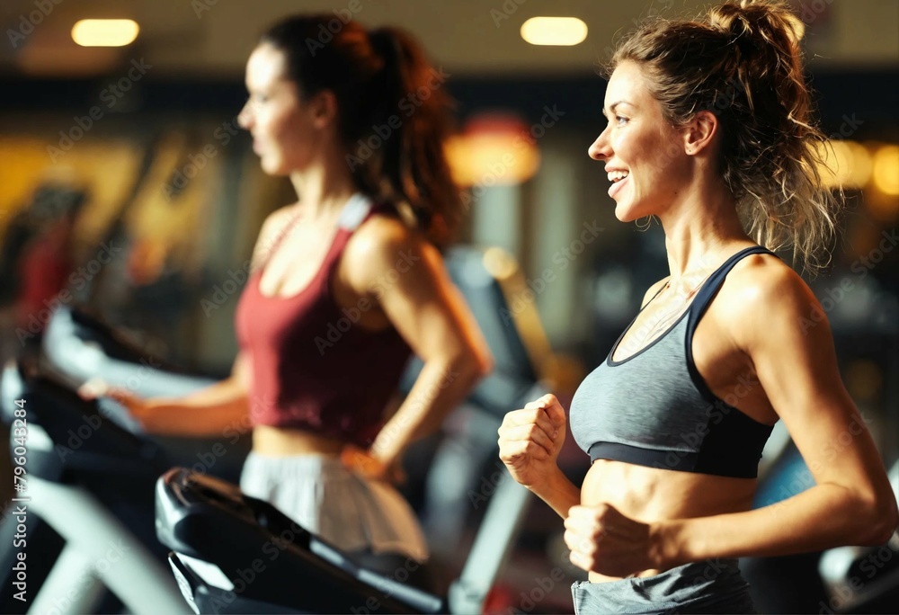 Mujer apuesta realiza ejercicio en gym Mujer apuesta realiza ejercicio en gym