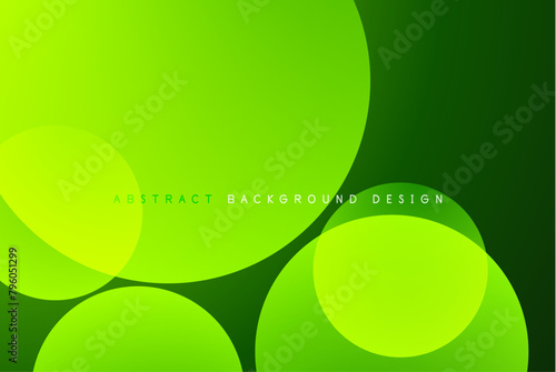 A group of green circles on a dark green background resembles the pattern of a terrestrial plant. The symmetry and shades create a logolike design, perfect for macro photography photo