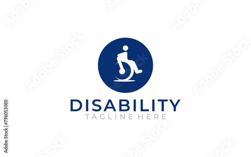 Illustration graphic vector of modern passionate disability people logo design template