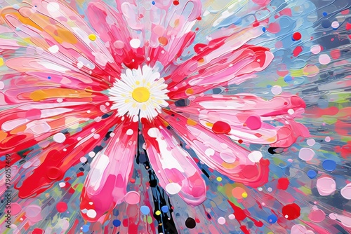 Abstract daisy painting pattern flower photo