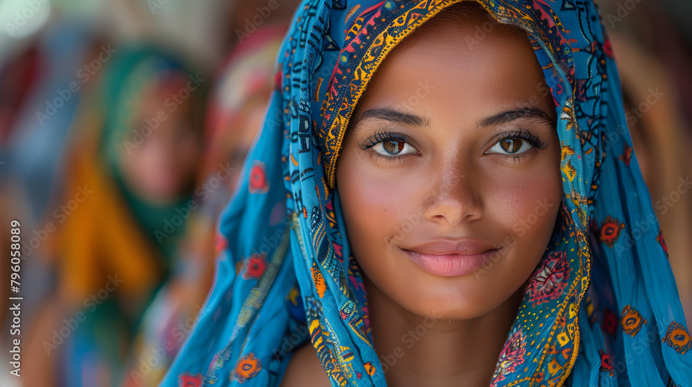 Celebrating Cultural Diversity. Portrait of a Beautiful Woman Wearing Hijab in National Dress, Exploring Cross-Cultural Concept, Traveller's Portrait in Local Outfit Reflecting Culture. Celebrating Cultural Diversity. Portrait of a Beautiful Woman Wearing Hijab in National Dress, Exploring Cross-Cultural Concept, Traveller's Portrait in Local Outfit Reflecting Culture.