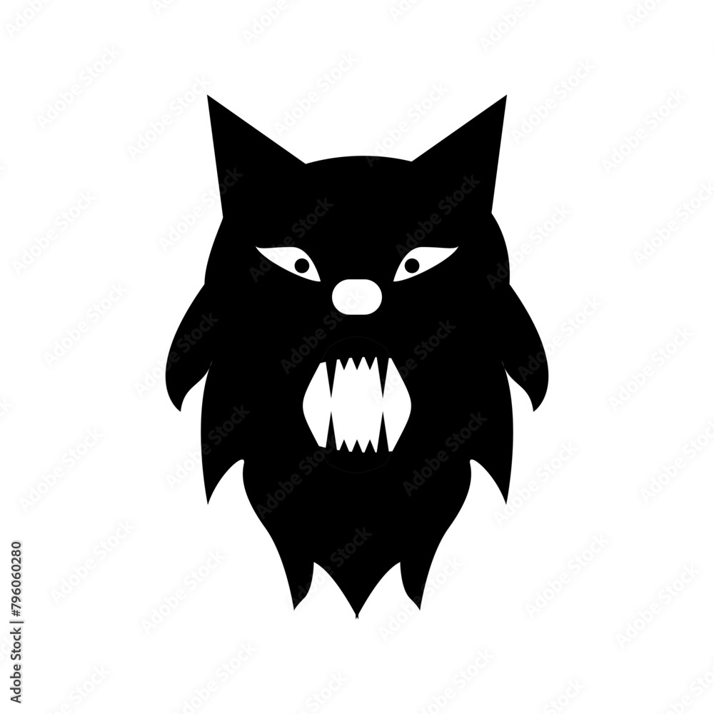 simple logo in the shape of a black and white wolf simple logo in the shape of a black and white wolf