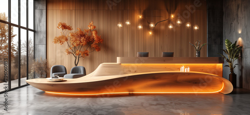 Parametric Style Reception Counter Design with Diverse Materials