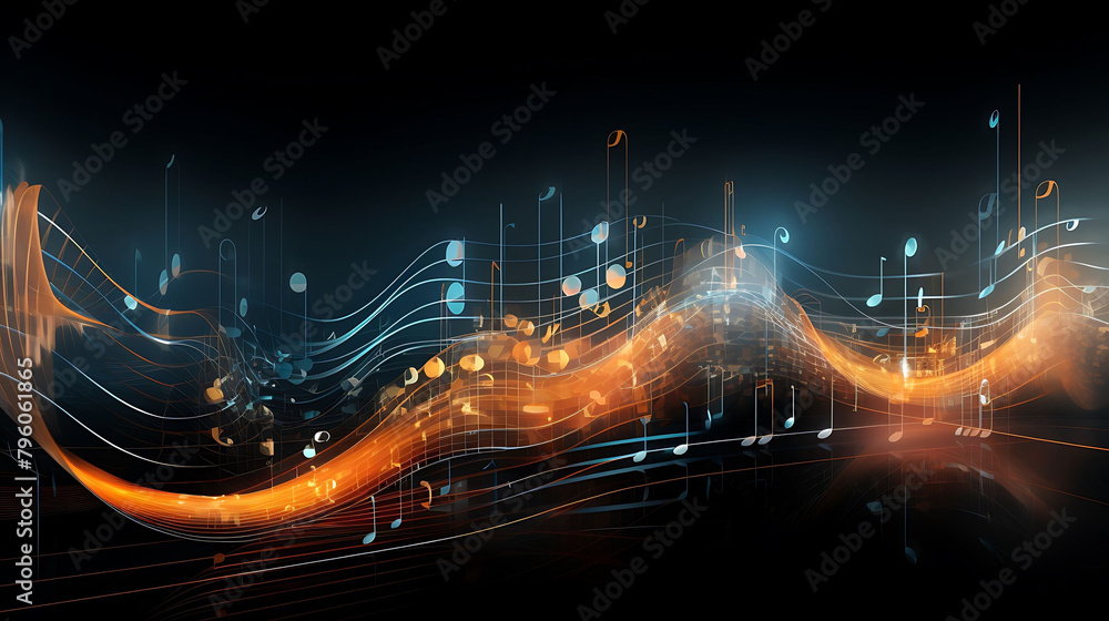 Obraz premium The structure of the transmission of musical sounds Abstract background