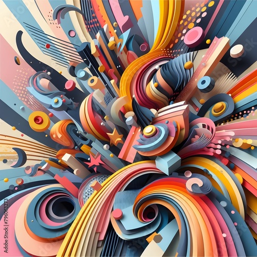 Vibrant Abstract Paper Designs Explore Colorful Creations