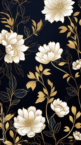 Flower pattern gold backgrounds chandelier