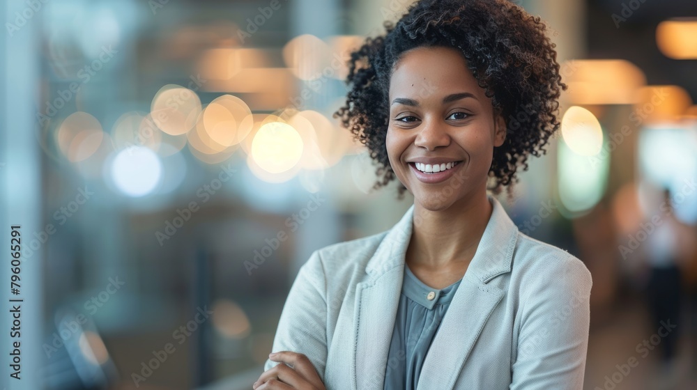 Confident Professional Woman Smiling in Office Confident Professional Woman Smiling in Office
