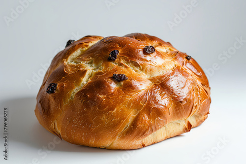 Traditional Easter bread, presented on a plain white background photo