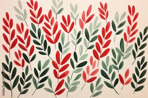 Holly art pattern plant