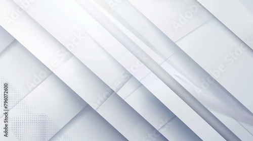 Abstract white background with diamond and triangle shapes layered in modern Minimal geometric white light background abstract design. White abstract long minimal banner. 