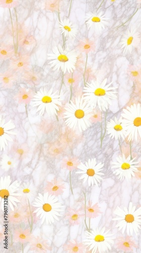 Daisy pattern marble wallpaper backgrounds abstract flower.