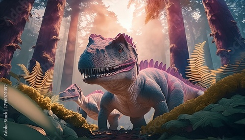 "Prehistoric Pursuit: Dinosaurs Play Hide-and-Seek" 