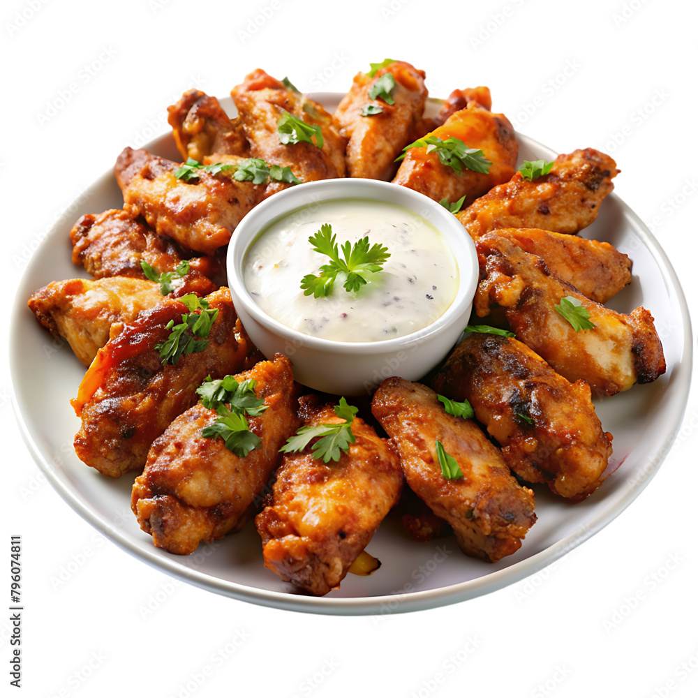 plate of spicy chicken wings
