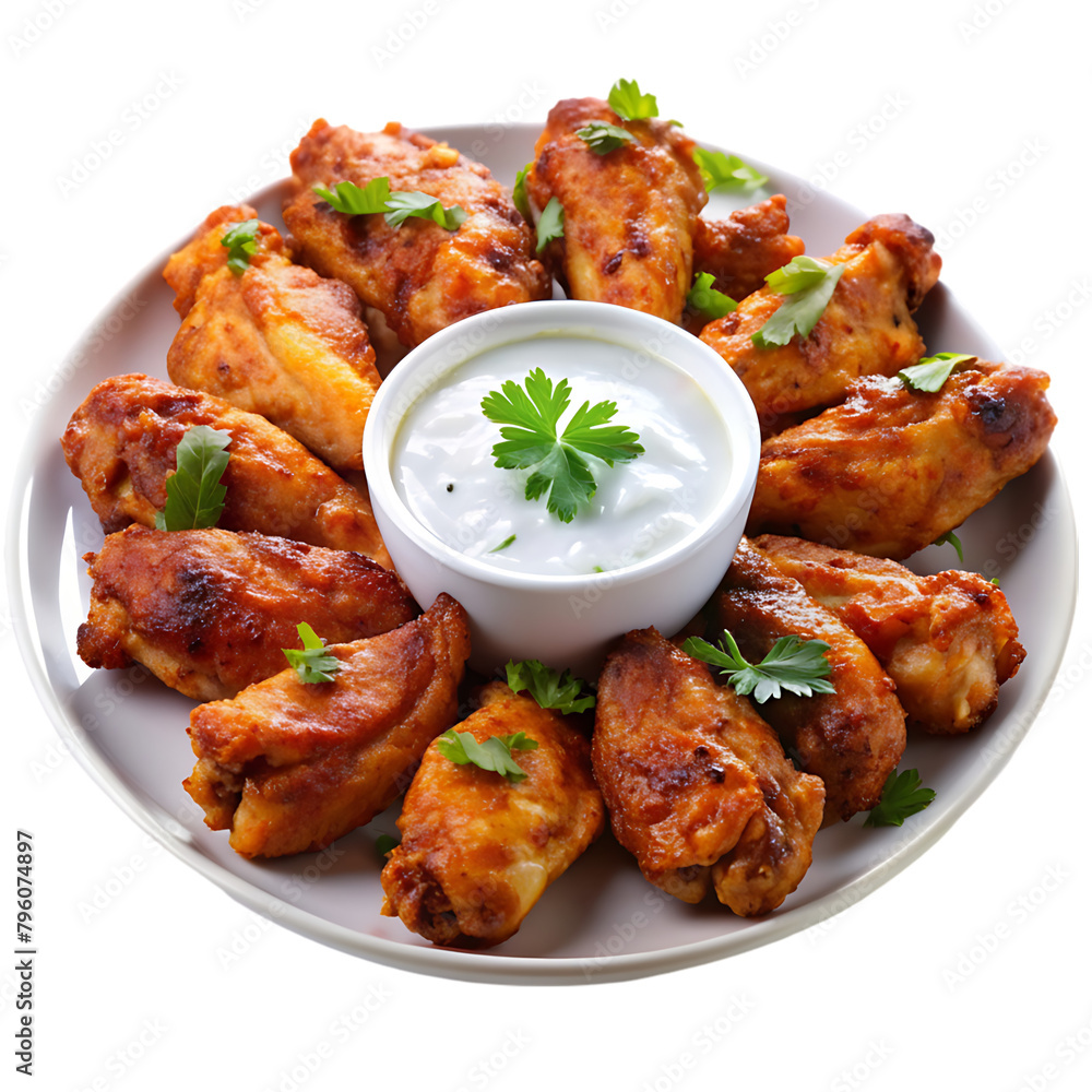 plate of spicy chicken wings plate of spicy chicken wings