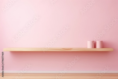 棚と壁 ピンク
