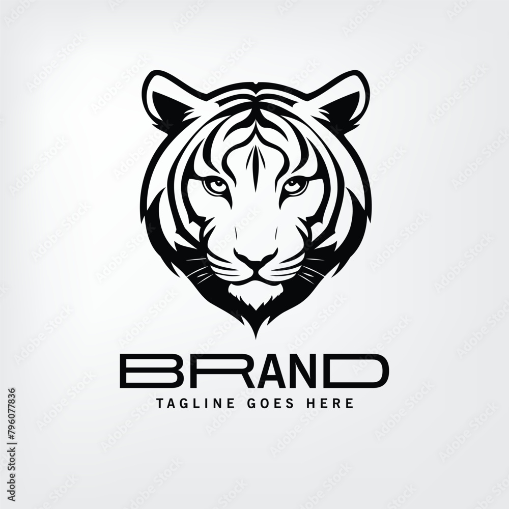 tiger vector silhouette black logo 