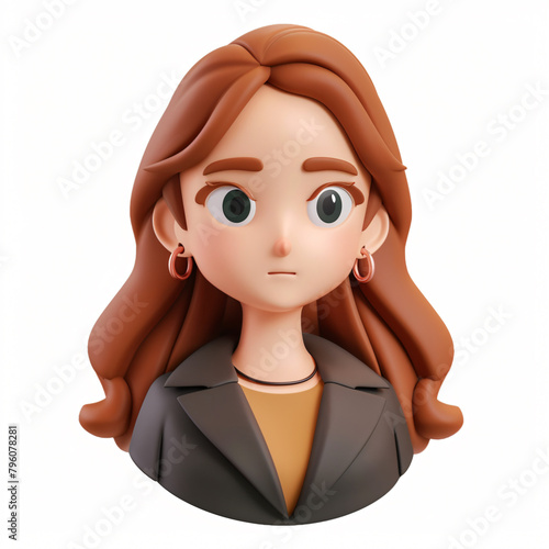 3d render icon of woman icon cartoon plastic generated AI
