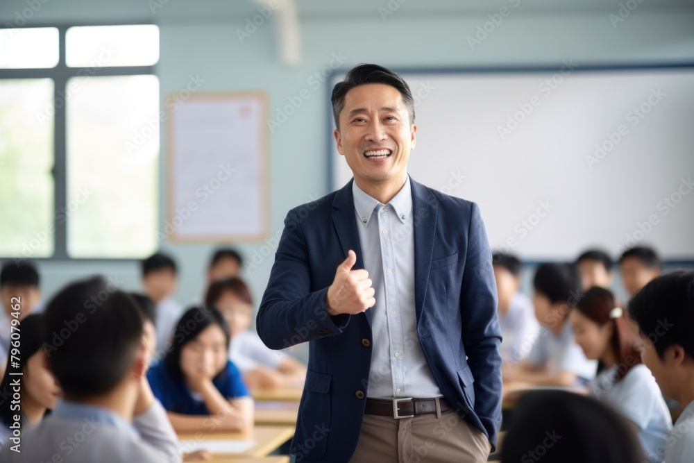 Asian teacher classroom education teaching Asian teacher classroom education teaching
