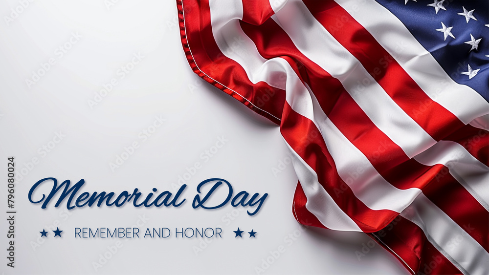Memorial day text celebration background in USA flag flag border on ...