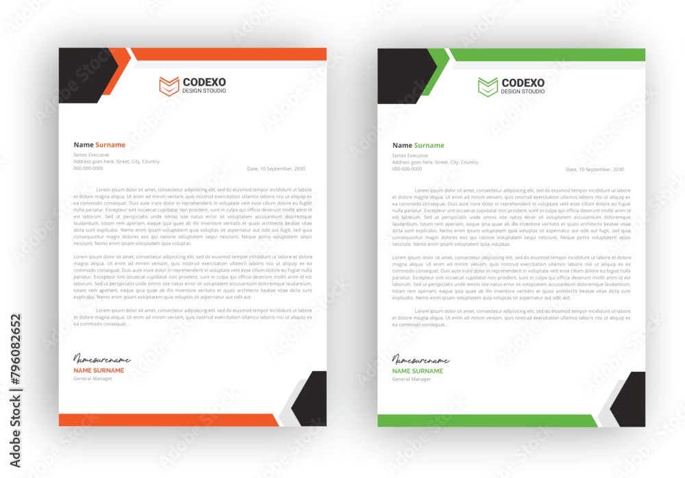 Minimal Corporate Letterhead Layout,corporate modern letterhead design template. company business letterhead template design
