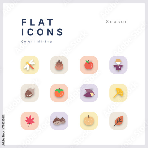 Minimal Flat icon set_autumn