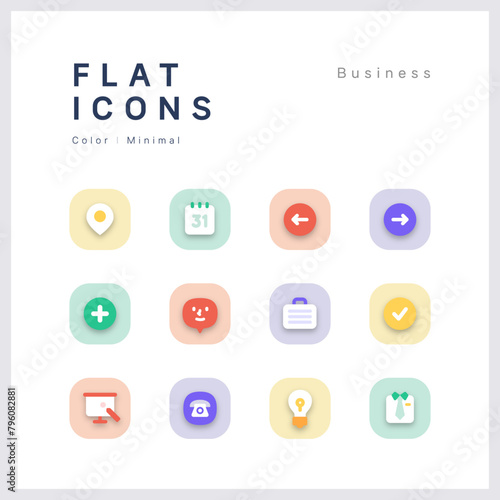 Minimal Flat icon set_business10