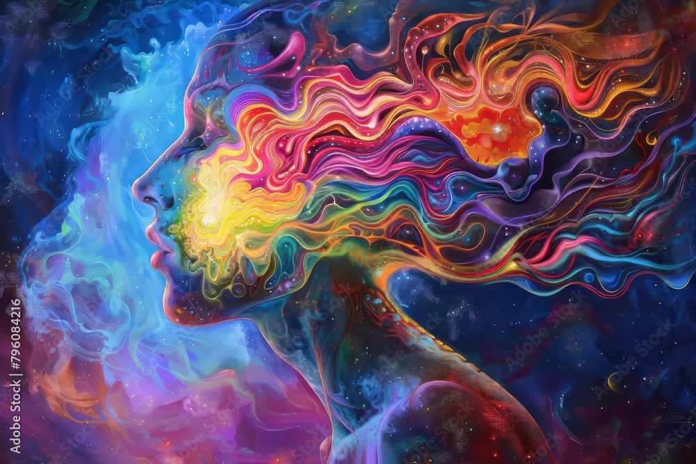Obraz premium an image that represents the concept of expanded psychedelic consciousness Illustration