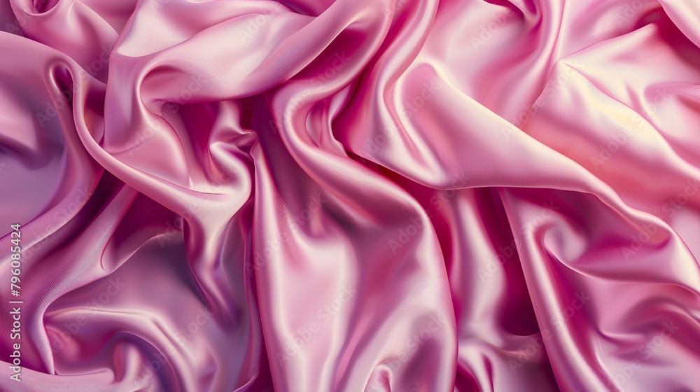 A pink silk or satin fabric with a lot of folds and wrinkles, Wallpaper, background, abstract A pink silk or satin fabric with a lot of folds and wrinkles, Wallpaper, background, abstract
