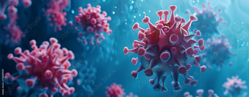3d render of corona virus on blue background 3d render of corona virus on blue background