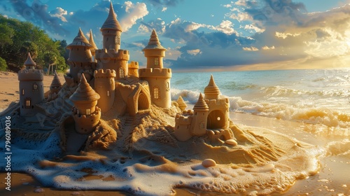 The familys annual beach day is a highlight, where sandcastles are built with meticulous care and the oceans waves invite shrieks of delight from everyone photo